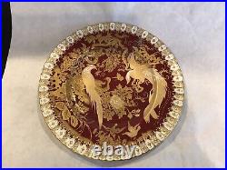 Rare Royal Crown Derby Paradise MAROON/CRIMSON PATTERN 10.75 DINNER Plate