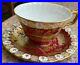 Rare-Royal-Crown-Derby-Paradise-Maroon-Cup-And-Saucer-Mint-01-uo