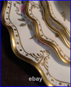 Rare Royal Crown Derby Pinxton Rose Porcelain Dish Set