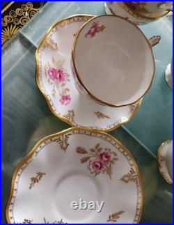 Rare Royal Crown Derby Pinxton Rose Porcelain Dish Set