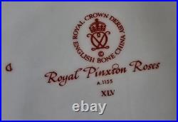 Rare Royal Crown Derby Pinxton Rose Porcelain Dish Set