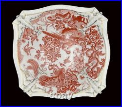 Rare Royal Crown Derby Red Aves Large Footed Dolphin Centerpiece Bowl