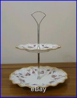 Rare Royal Crown Derby Royal Antoinette Pattern CAKE STAND Beautiful