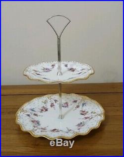 Rare Royal Crown Derby Royal Antoinette Pattern CAKE STAND Beautiful
