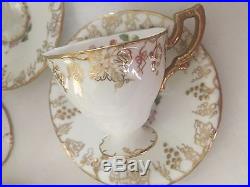 Rare Royal Crown Derby VINE GOLD Rose Poisie Demitasse Coffee Pot Cups Saucers