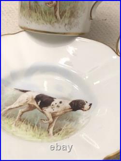 Rare Set 4 Royal Crown Derby DOG Demitasse Cups Saucers Artist Signed Stunning 1 Rare Set 4 Royal Crown Derby DOG Demitasse Cups Saucers Artist Signed Stunning 1