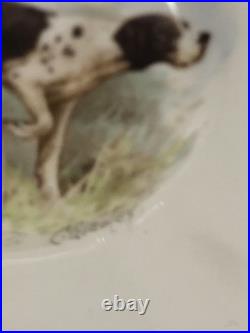 Rare Set 4 Royal Crown Derby DOG Demitasse Cups Saucers Artist Signed Stunning 1