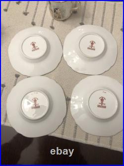 Rare Set 4 Royal Crown Derby DOG Demitasse Cups Saucers Artist Signed Stunning 1