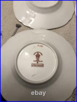 Rare Set 4 Royal Crown Derby DOG Demitasse Cups Saucers Artist Signed Stunning 1