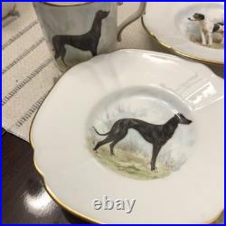 Rare Set 4 Royal Crown Derby DOG Demitasse Cups Saucers Artist Signed Stunning 3