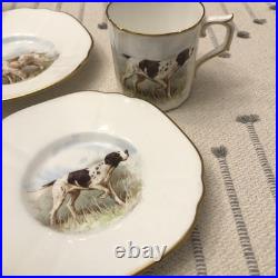 Rare Set 4 Royal Crown Derby DOG Demitasse Cups Saucers Artist Signed Stunning 3
