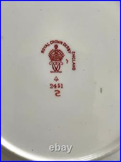 Rare Set Of 12 Royal Crown Derby 2451 Lemon Slice Or Hors D'oeuvre Plates 1918