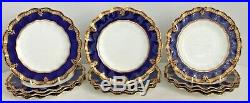 Rare Set Of 12 Royal Crown Derby Dessert Plates Lavish Gilding And Jeweling