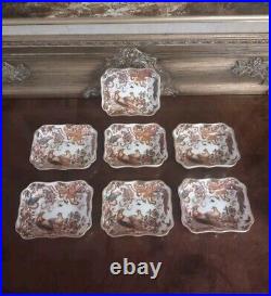 Rare! Set Of 7 Royal Crown Derby OLDE AVESBURY 1800 Tray Ash Trinket Dish A73