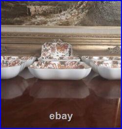 Rare! Set Of 7 Royal Crown Derby OLDE AVESBURY 1800 Tray Ash Trinket Dish A73