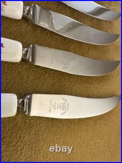 Rare Set Royal Crown Derby Posies 5 Steak Knives & 6 Forks