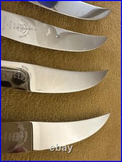 Rare Set Royal Crown Derby Posies 5 Steak Knives & 6 Forks