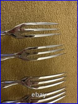 Rare Set Royal Crown Derby Posies 5 Steak Knives & 6 Forks