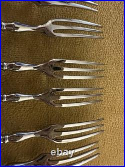 Rare Set Royal Crown Derby Posies 5 Steak Knives & 6 Forks