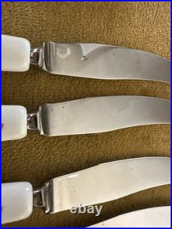 Rare Set Royal Crown Derby Posies 5 Steak Knives & 6 Forks