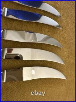 Rare Set Royal Crown Derby Posies 5 Steak Knives & 6 Forks