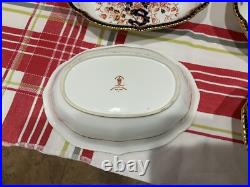 Rare Set of 4 Royal Crown Derby Imari Indian Tree 9 3/8 Oval Bowls Black Starr