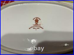 Rare Set of 4 Royal Crown Derby Imari Indian Tree 9 3/8 Oval Bowls Black Starr