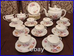 Rare! Vintage Royal Crown Derby China XLI Derby Poises Pattern Tea Set 32 Pcs