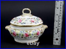 Rare c1820s Royal Crown Derby Floral Roses Hand Painted Gilt Sauce Tureen