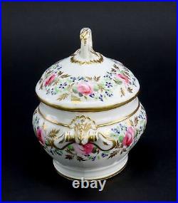 Rare c1820s Royal Crown Derby Floral Roses Hand Painted Gilt Sauce Tureen