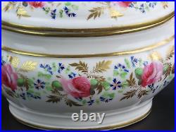 Rare c1820s Royal Crown Derby Floral Roses Hand Painted Gilt Sauce Tureen