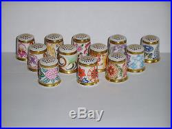 Rarely Found Full Set of Royal Crown Derby The Chatsworth Collection Thimbles