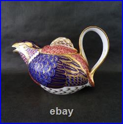 Retired ROYAL CROWN DERBY 3 Piece QUAIL Game Bird TEA SET Teapot Creamer Sugar