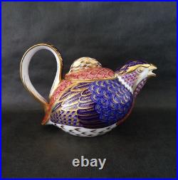 Retired ROYAL CROWN DERBY 3 Piece QUAIL Game Bird TEA SET Teapot Creamer Sugar