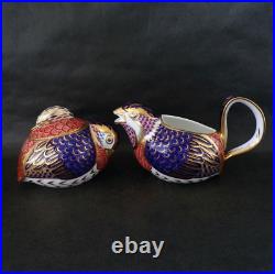 Retired ROYAL CROWN DERBY 3 Piece QUAIL Game Bird TEA SET Teapot Creamer Sugar