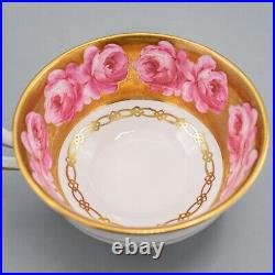 Royal Chelsea Heavy Gold Cabbage Pink Rose Tea Cup & Saucer FREE USA SHIPPING