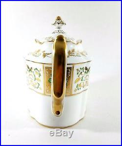 Royal Crown DERBY PANEL GREEN 5 Cup Tea Pot Teapot A1237 English Gold Porcelain