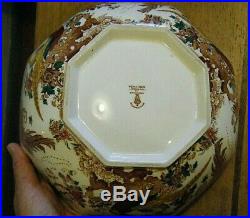 Royal Crown Derby 10large 8 Sided Porcelain Bowl Olde Avesbury England Excelent