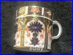Royal Crown Derby 1128 Imari Pattern Coffee Cans And Saucers 12 Piece Set