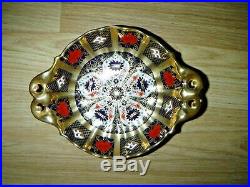 Royal Crown Derby 1128 Imari Twin Handled Acorn Footed Dish 1st Excellent