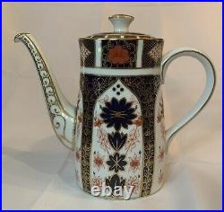 Royal Crown Derby 1128 Old Imari Coffee Pot Coffeepot MINT