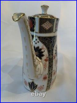 Royal Crown Derby 1128 Old Imari Coffee Pot Coffeepot MINT