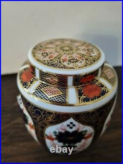 Royal Crown Derby 1128 Old Imari Ginger Jar with lid 11 cm C1978 1st quality GJ1