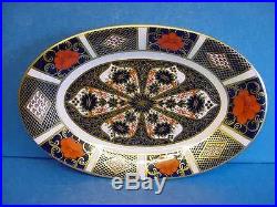 Royal Crown Derby 1128 Old Imari Japan Sauce Or Gravy Boat & Stand