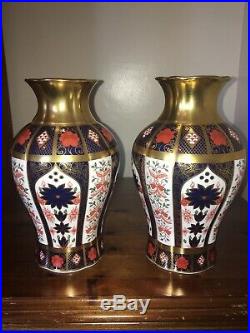 Royal Crown Derby 1128 Old Imari Passiflora Vases (2)