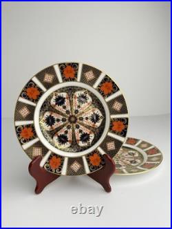 Royal Crown Derby 1128 Old Imari Salad Plates Set of 6- 8 1/2 with gold trim