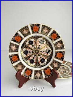 Royal Crown Derby 1128 Old Imari Salad Plates Set of 6- 8 1/2 with gold trim