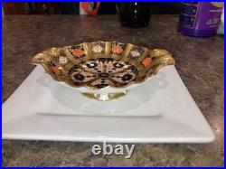 Royal Crown Derby 1128 Old Imari Solid Gold Band Bon Bon Dish 1st beautiful