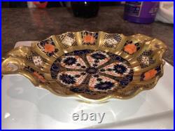 Royal Crown Derby 1128 Old Imari Solid Gold Band Bon Bon Dish 1st beautiful
