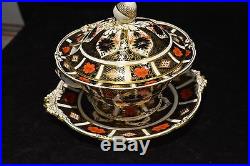 Royal Crown Derby 1128 Old Imari Tureen Bowl and Lid. Large Base Plate Wild